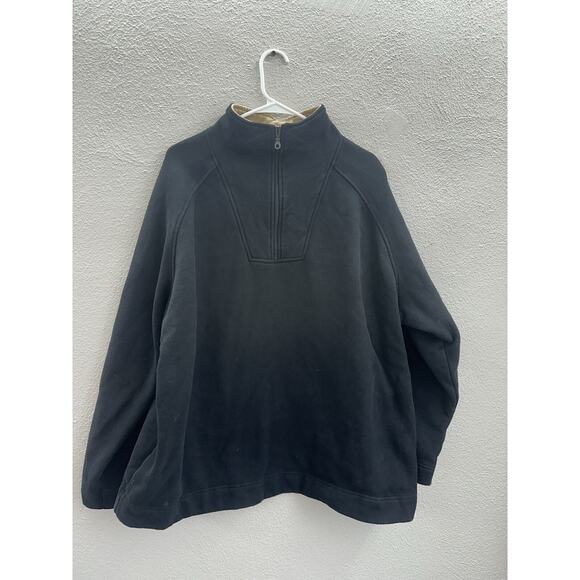 St. Johns Bay Mens Sweatshirt Size XXL Black 1/4 Zip Pullover - Picture 1 of 11